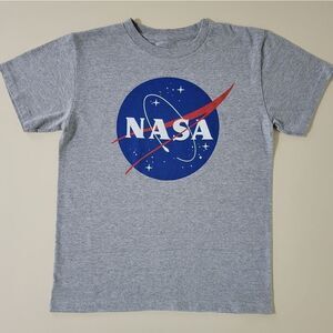 Buzz Aldrin Boy's Gray Crewneck Short Sleeve NASA Graphic T-Shirt